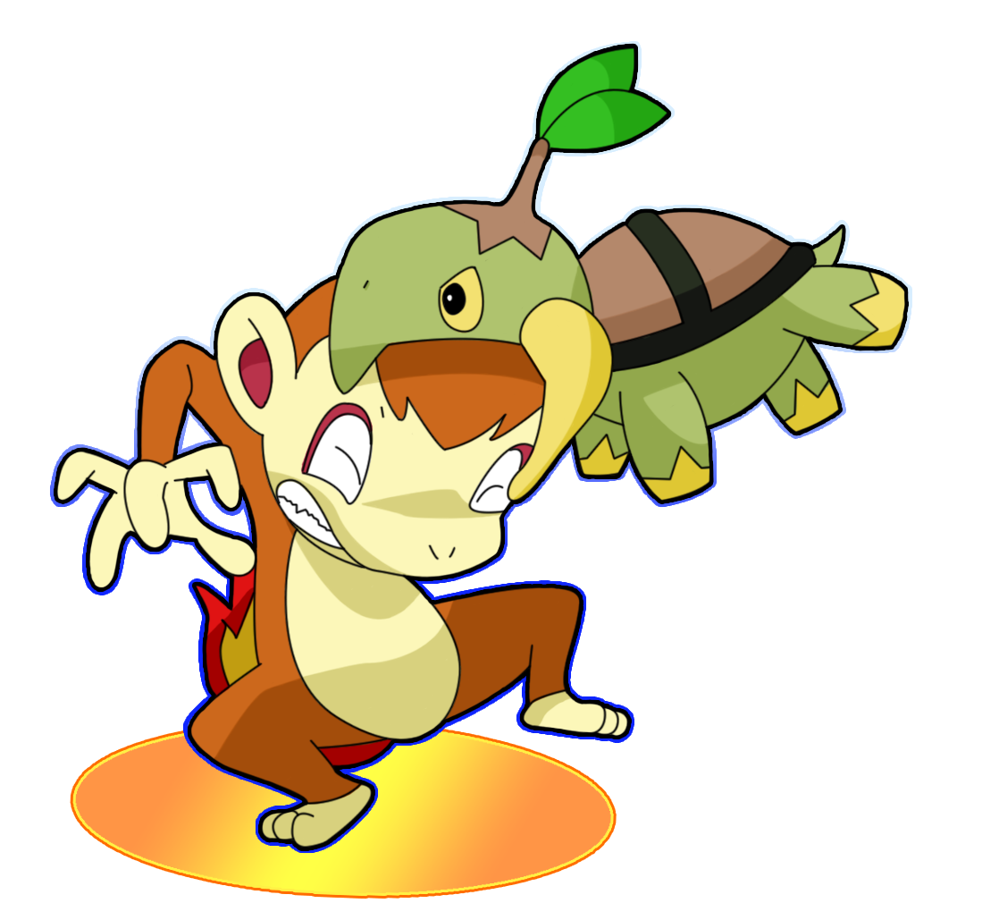 Turtwig_and_Chimchar_Colored_by_nagel.png